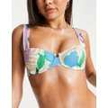 ASOS DESIGN mix and match underwired bikini top in floral swirl print-Multi
