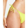 Brave Soul tie side bikini bottoms in neon lime-Green