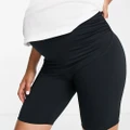 ASOS 4505 Maternity icon booty legging shorts with bum sculpt detail-Black