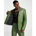 Bolongaro Trevor leather suit jacket in green