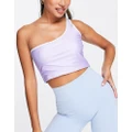 Daisy Street Active one shoulder crop top in lilac-Purple