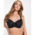 Pour Moi Fuller Bust Reflection lace blend non padded bra in black