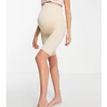 Mamalicious Maternity over the bump shapewear shorts in beige-Neutral
