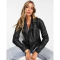 Y.A.S sophie soft leather biker jacket-Black
