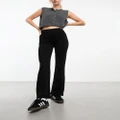 JDY high waisted flared pants in black