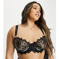 Figleaves Curve Tease embroidered non padded balconette bra in black