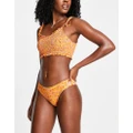 Vero Moda bikini bottoms in orange & lilac print-Multi