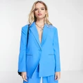 Reclaimed Vintage oversized blazer in bright blue (part of a set)