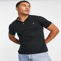 Polo Ralph Lauren slim fit pima polo multi player logo in black