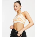 Missguided crop top in swirl print-White