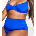 ASOS DESIGN Curve high waist bikini bottoms in cobalt blue