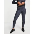 adidas Originals Luxe Lounge high waisted repeat logo leggings in black-Grey