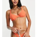 Rhythm Paisley underwire bikini top in orange