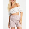 Y.A.S pull on shorts in pink & white gingham (part of a set)-Multi