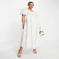 Dream Sister Jane Bridal puff sleeve organza maxi dress in white floral