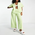 Monki straight pants in green gingham (part of a set)