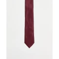 ASOS DESIGN slim tie in burgundy-Red
