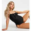 The Frolic Maternity ruched side swimsuit in black