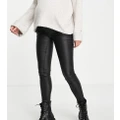 Mamalicious Maternity coated skinny jeans in black