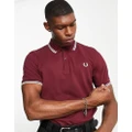 Fred Perry twin tipped logo polo in burgundy