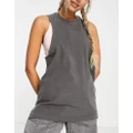 ASOS 4505 singlet with drop arm hole in washed cotton with quick dry-Grey