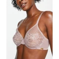 Gossard Glossies Lace non padded sheer underwired bra in light pink