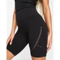 ASOS 4505 seamless legging shorts with hole detail-Black