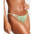Wild Lovers Maggie sheer lace strappy side thong in green