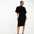 Closet London Tall ribbed pencil mini dress in black