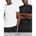 ASOS 4505 Icon training t-shirt 2 pack with quick dry in black and white-Multi