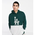 New Era LA Dodgers pinstripe hoodie in green exclusive to ASOS