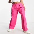 ASOS DESIGN Hourglass everyday slouchy boy suit pants in pink