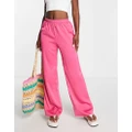 Pieces Nora high waist wide pants in pink