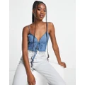 Pull & Bear tie front top in blue (part of a set)