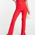 Vesper split front pants in red (part of a set)