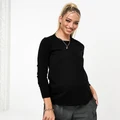 ASOS DESIGN Maternity ultimate slim fit t-shirt with long sleeves in cotton in black