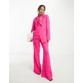 Vila wide leg flared suit pants in bright pink