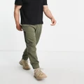 Armani Exchange zip pocket cargo pants in khaki-Green
