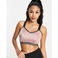 Pour Moi Fuller Bust Energy lightly padded convertible sports bra in mink-Pink