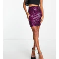 ASOS DESIGN Petite sequin mini skirt in hot pink