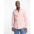 Pull & Bear smart poplin shirt in pink
