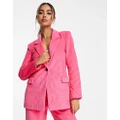 Vero Moda tailored cord suit blazer in pop pink (part of a set)