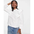 Vila frill detail blouse in white