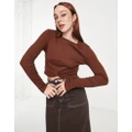 Noisy May twist front top in brown