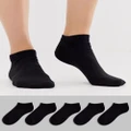 ASOS DESIGN 5 pack sneaker socks-Black