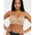 ASOS DESIGN Fuller Bust padded multiway balcony bra with underwire in beige-Neutral