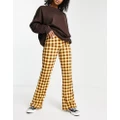 Fire & Glory flared pants in brown check (part of a set)-Multi