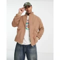 Bolongaro Trevor concealed placket harrington jacket in light brown