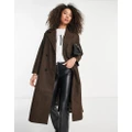 Y.A.S oversized double breasted coat in brown