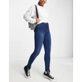 Only Royal high waisted skinny jeans in mid blue